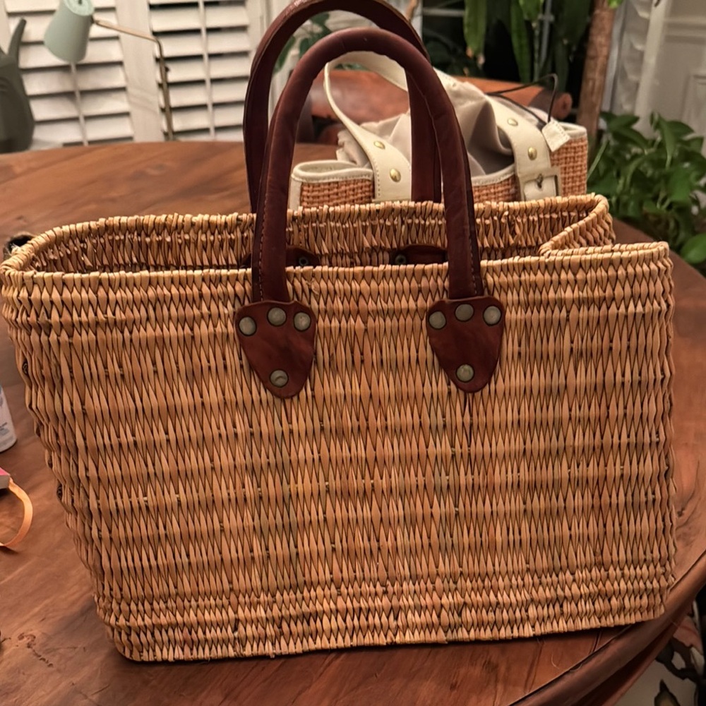 Brown Woven Tote Bag